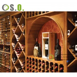 מדף יין מותאם אישית Shero חנות בירה צמודה על הקיר מדפים מעץ תצוגת יין ויטרינה לקישוט חנות משקאות