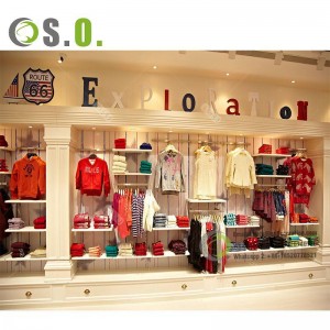 Mordern Baby Clothing Showroom Design Kids Clothes Shop Decoration with Clothing Rack