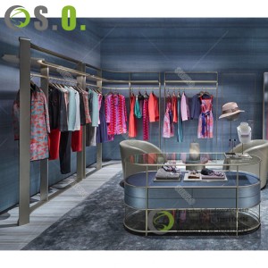 Ladies fashion shop clothing showcase cabinet design clothing store shelves