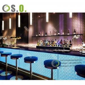 Luxury fashionable night club counter night bar furniture lounge bar furniture lounge bar sets with 3D shop interior design