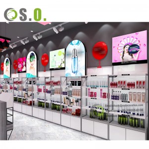 Nice Shopping Mall Cosmetic Kiosk Design Make Up Custom Display Showcase