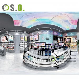 Customized Retail Makeup Cosmetic Shop Interior Design, Factory Sale Cosmetic Shop Display Furniture