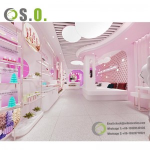 Design interiéru kosmetického obchodu Vlastní kosmetická výstavní svítidla Makeup Showcase