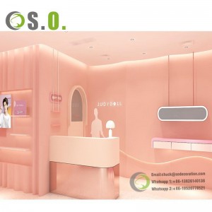 Estante personalizado del gabinete de exhibición del salón de belleza del estante del soporte de exhibición de la tienda del cuidado de la piel de Shero