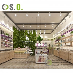 Kommerziell Schéinheetssalon Cases Make-up Stand Gondel Showcase Retail Shop Dekoratioun Kosmetesch Display Cabinet