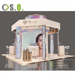 kiosk mall cosmetic skin care floor stand display showcase for cosmetic
