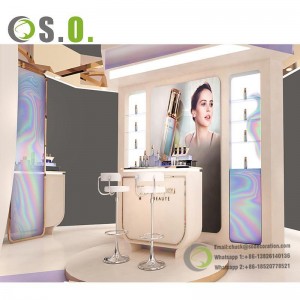 kiosk mall cosmetic skin care floor stand display showcase for cosmetic