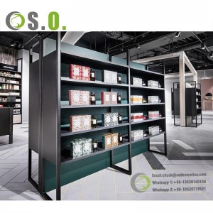 Luxurious Design Cosmetic Shelves Display Cabinet Makeup Display Wall Showcase For Retail Store