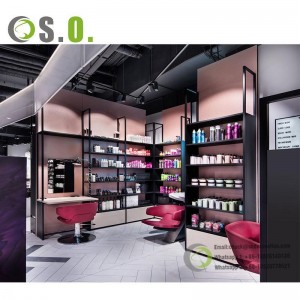 High End Cosmetic Shop Interior Design Beauty Supply Store Fitting Cosmetic Display Shelf with led light