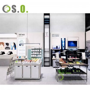OEM ODM Retail Shop Cosmetic Display Shelves Wall Storage Design Beauty Products Display Cabinets Perfume Makeup Brand Store