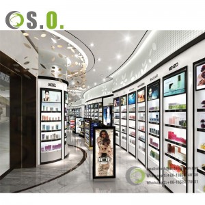 Customized Shop Display Furniture Cosmetic Cabinet Perfume Showcase Display Shelf