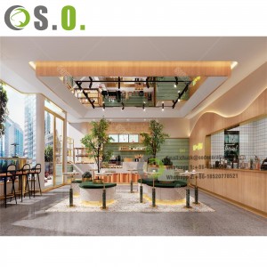 Design personalizat la modă pentru magazin de cafenele Cadru metalic auriu Decorat pentru cafenea Mobilier modern pentru cafenea de vânzare