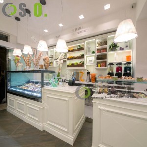 High End Cafe Furniture Bakery Shop Glass Cabinet Bread Display Counter Sweet Display Showcase for Coffee Shop