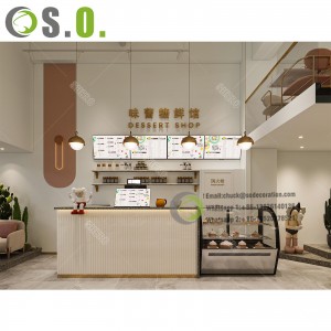 High End Customized Bakery Shop Display Glass Bar Counter Cake Stand Bread Wood Display Cabinet Shelf Showcase