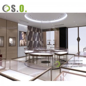 Round glass display case jewelry shop showcase for shop decoration