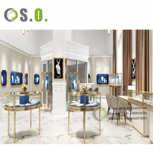 Modern Jewelry Display Showcase Tailor Design Shop Fittings Jewelry Interior Glass Showcases Furniture