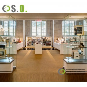 Kabinet paparan muzium kaca terbaja kelas atas lantai berdiri pameran kaca muzium