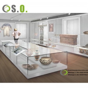 glass showcase for museum equipment interior design