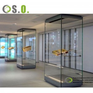 Wall Mounted Museum Showcase Display Cabinet for Retail Store Jewelry Window Display