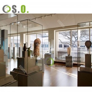 Customized Wooden Display Furniture Museum Display Glass Showcase for Museum Display Cabinet