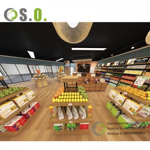 Layout de design de racks de equipamentos de supermercado personalizados e completos moderno