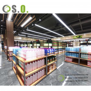 Good Quality Supermarket Equipment Fruit And Vegetable Display wooden Super Market Racks