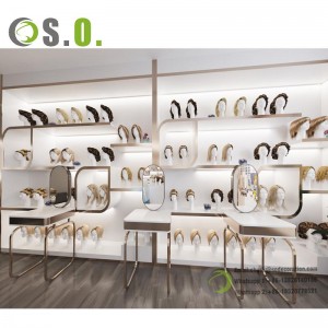 Modern Beauty Hair Shop Interior Decoration Wig Display Showcase Furniture Luxury Wig Display Rack For Wig Store