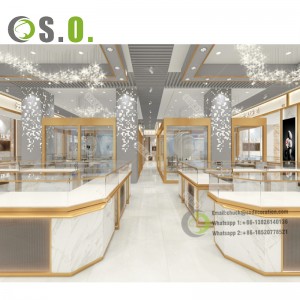 Luxury Wooden Glass Jewelry Showcase Design Glass Jewelry Display Cabinet Furniture for Jewelry Store