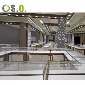 Kare Kuyumcu Tezgahı Tasarımı Lüks Mücevher Mağazası Ekran Masa Mobilya Cam Takı Vitrinleri