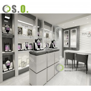 Square Jewelry Shop Counter Design Luxury Jewellery Shop Display Table Furniture Glass Jewelry Showcases