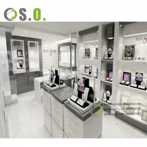 Qada Jewelry Shop Counter Design Dikana Jewelery Luxury Display Table Furniture Glass Jewelry Showcases