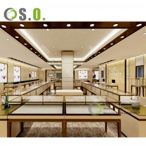 Display show of Reliable quality durable customized display cases for jewelry shop interior design display show