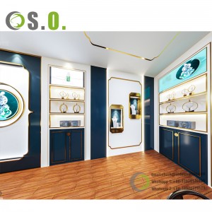 Luxury Jewelry Showcase Display Shop Counter Design For Shopping Mall Jewelry Kiosk