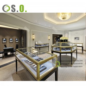 Display show of Reliable quality durable customized display cases for jewelry shop interior design display show
