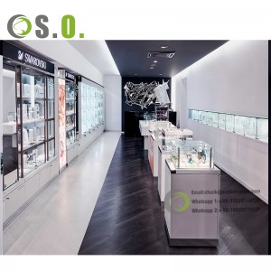 Boutique display cabinet and glass showcases and display cases for jewelry showcase