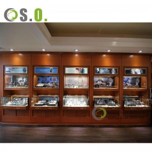 Retail Shop Full Vision Showcase Luxury Jewelry Wall Showcases Glass Display Cabinets