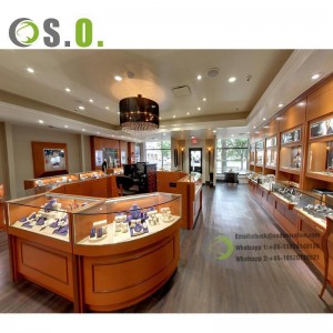 Retail Shop Full Vision Showcase Luxury Jewelry Wall Showcases Glass Display Cabinets