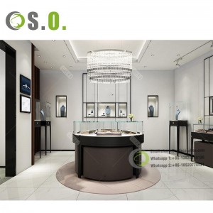High end Tempered Glass Jewelry Showcase LED Lighting Jewelry Store Display Counter Fixtures Jewelry Shop Furniture
