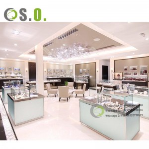 Hot salg glas smykker display møbler detail butik smykke skab