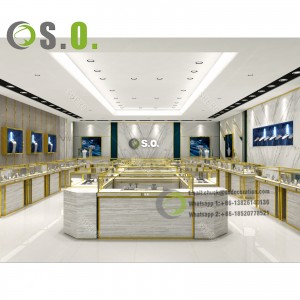 High-end watch display case design glass watch display cabinet wooden jewelry display case used in mall