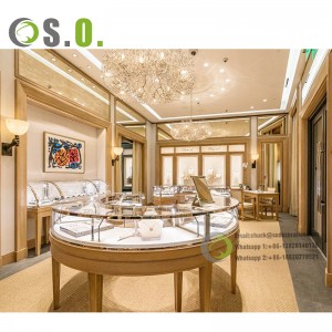 Luxury jeweller’s store glass display showcase for sale jewellery display cabinet jewels mall counter jewelry kiosk