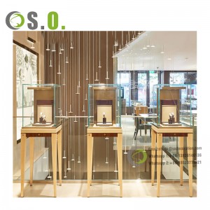 High End Design Jewellery Furniture Jewelry Display Funiture Glass Display Table Round Showcase