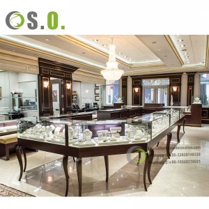 Hot Sale Jewelry Shop Counters Jewelry Display Cases show case display glass with lights