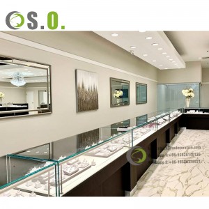 Hot Sale Jewelry Shop Counters Jewelry Display Cases show case display glass with lights