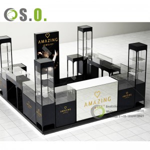 2023 Customized jewelry mall display kiosk showcase / jewellery shop counter design for sale