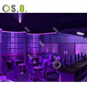High-class Dance Hall Sofa Custom KTV U-shaped Sofa Karaoke Bar Sofa and Led Nightclub Coffee Table