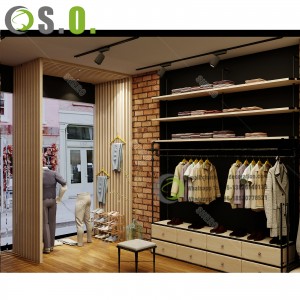 Luxury Modern Clothing Design Display Counter Showcase With Garment