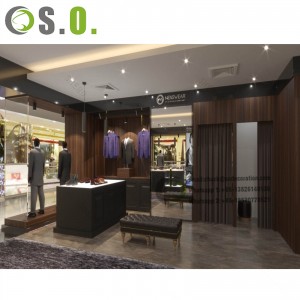 High-End wooden shopping mall clothing shelves display counter