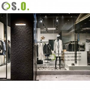 Interior shop design for garment clothing showcase clothing showroom
