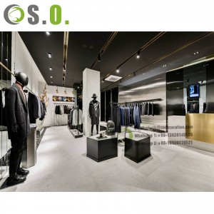 Interior shop design for garment clothing showcase clothing showroom
